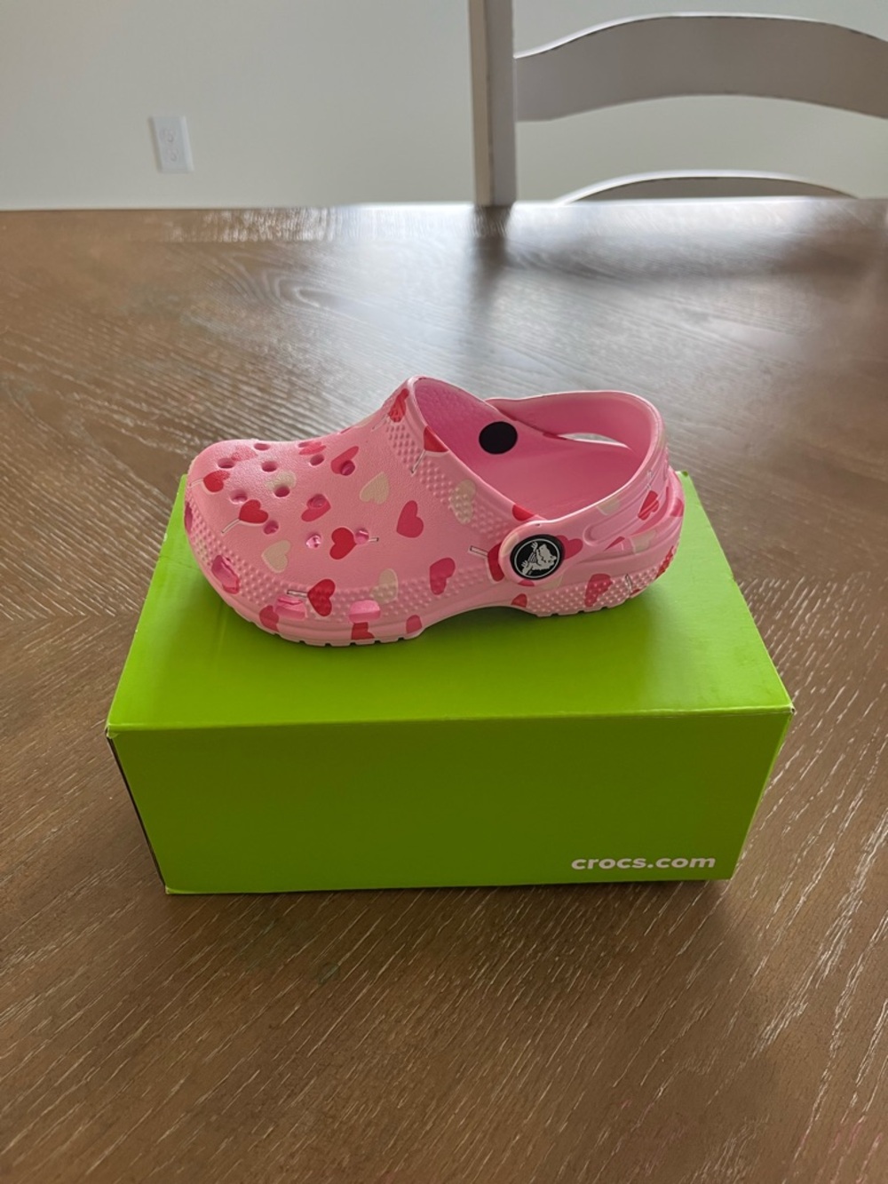 CROCS Pink Kids' Heart Print Classic Clog